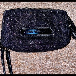 Black sparkle Juicy Couture mini wristlet